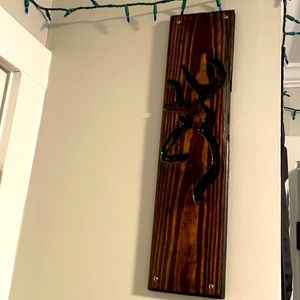 Browning symbol wall art, hand routed out.